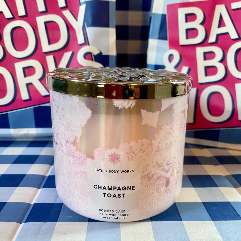 Champagne Toast 3 Wick Candle Bath and Body Works NEW year round label